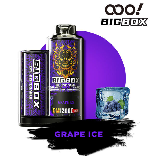 OOO! BIGBOX DT/LDL Vape desechable POD 12000 inhalaciones de 25 ml con flujo de aire ajustable y recargable, 3 mg, 5 mg, 6 mg Mexico